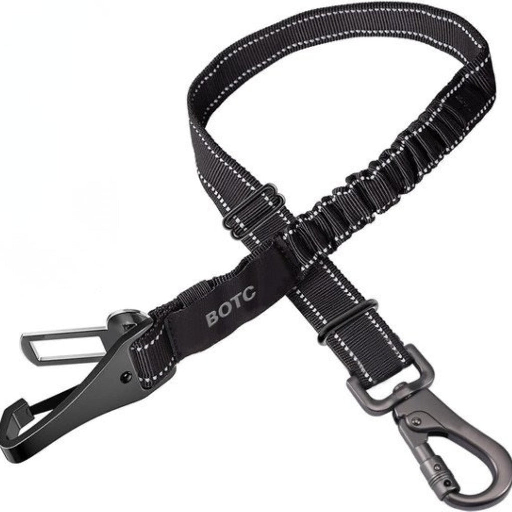 Black adjustable dog car seat belt