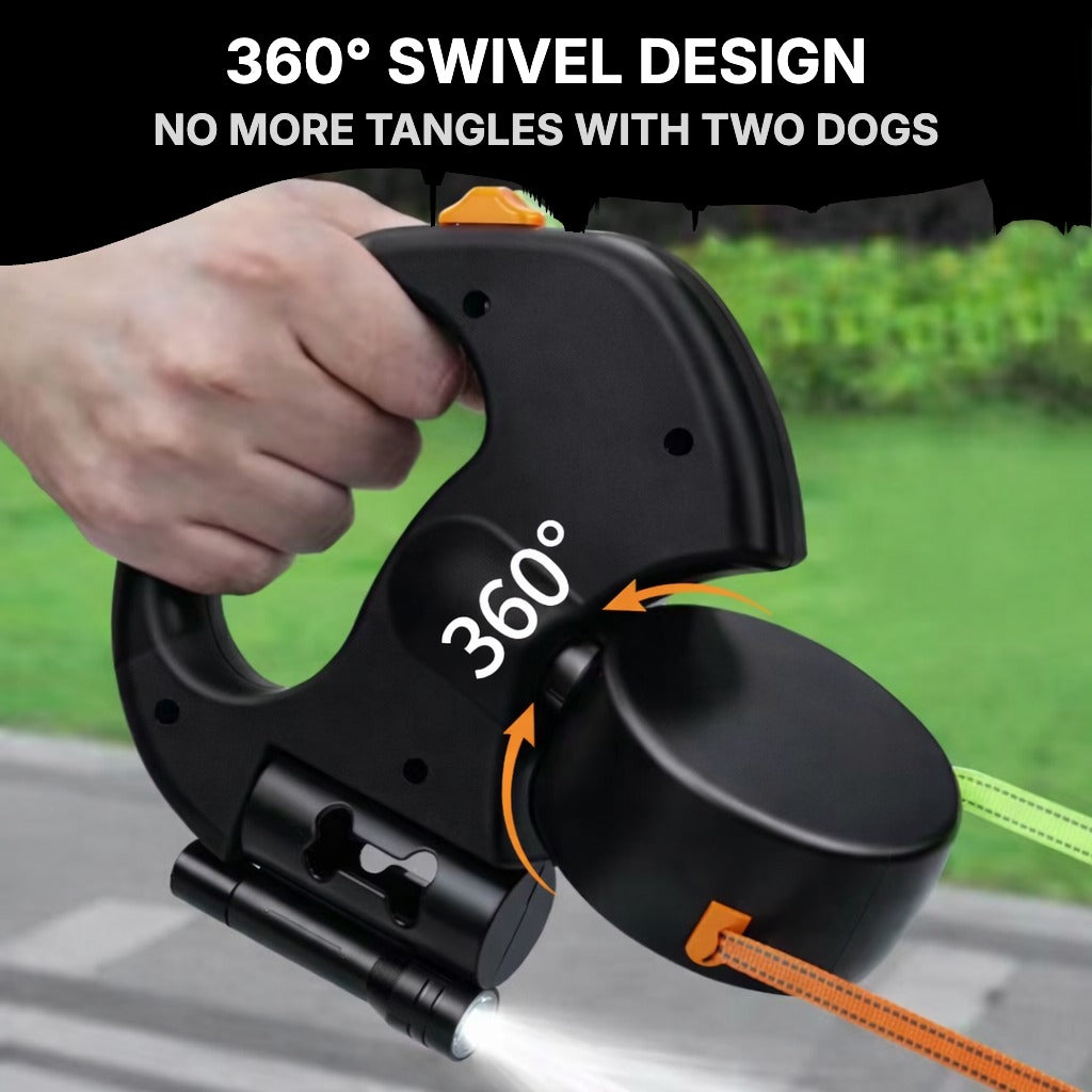 360° swivel on the double dog leash