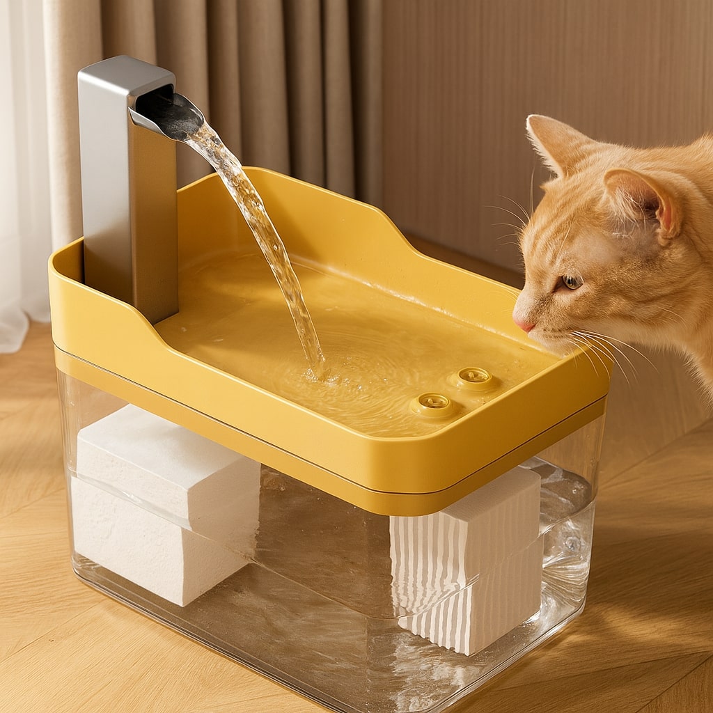 Pet water fountain at home