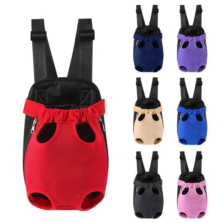 Pet carrier backpack worn outdoors