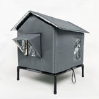 Outdoor cat house in dark grey