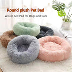 Round plush donut pet bed
