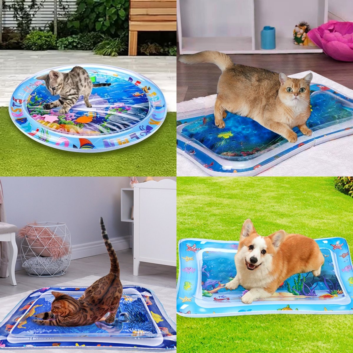 Water play mat on the floor