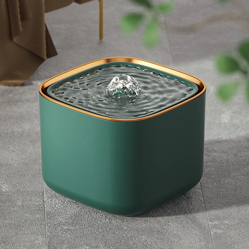 Green and gold water fountain