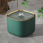 Green and gold water fountain
