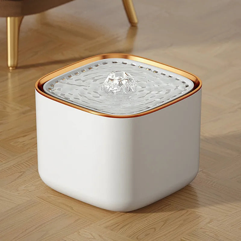 White and gold water fountain