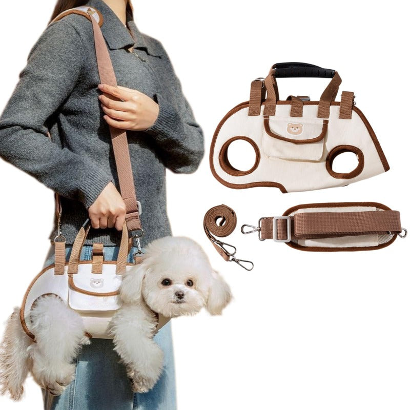 Dog carrier worn outdoors