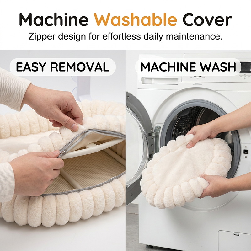 Removable machine-washable cover with zip