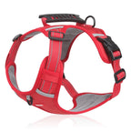 Red padded no-pull dog harness