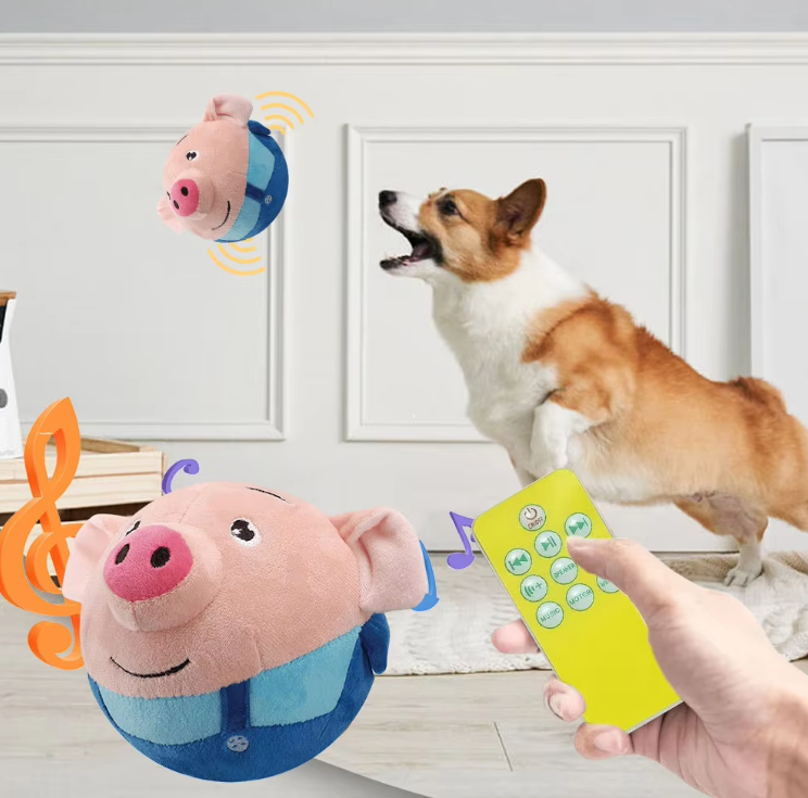 Blue pig interactive toy, remote control version
