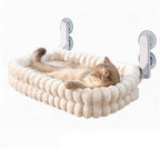 White foldable cat window perch
