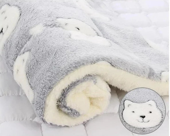 Grey Bears fleece pet blanket