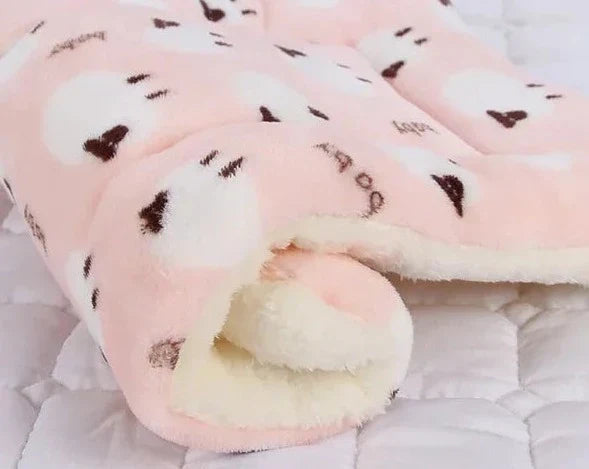 Pink Lambs fleece pet blanket
