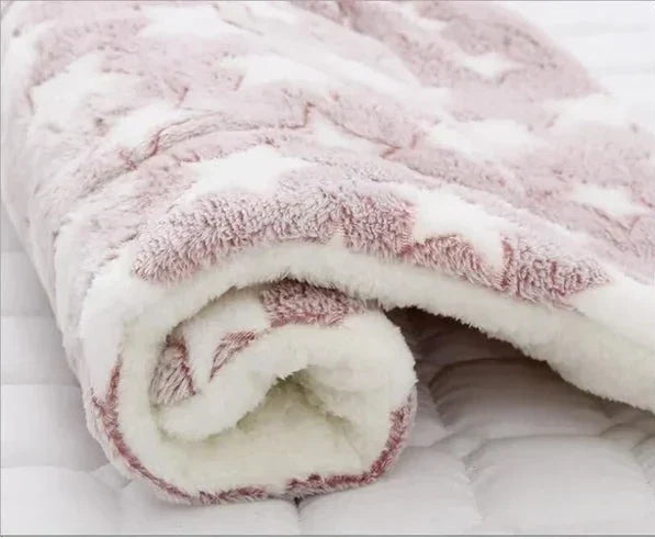 Pink Stars fleece pet blanket