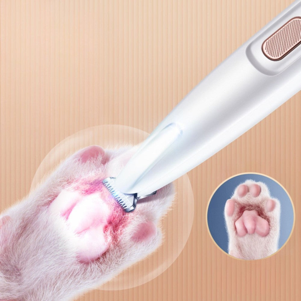 Pet trimmer with rounded blade