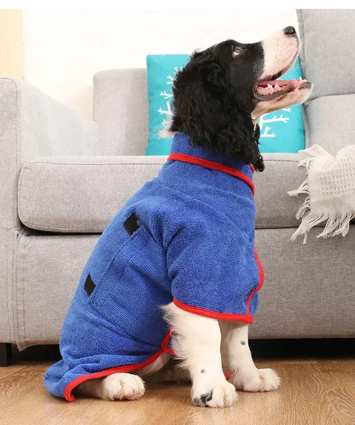 Blue dog bathrobe coat