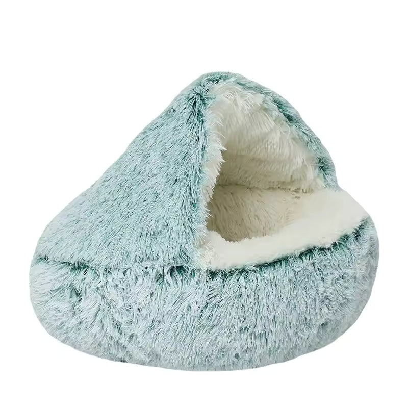 Sprout green hooded cat bed