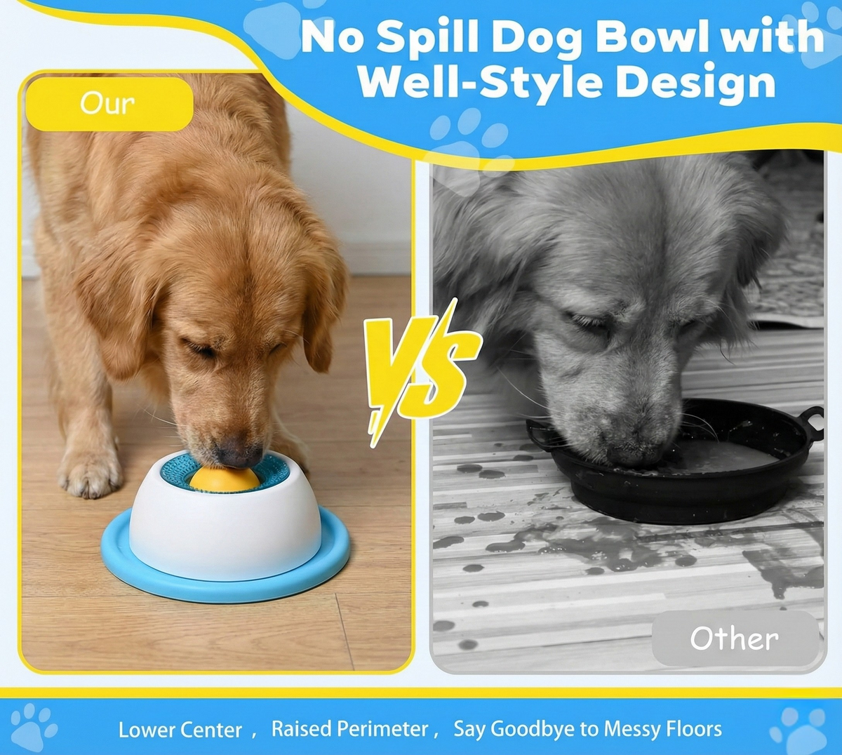 Dog licking from rotating ball bowl