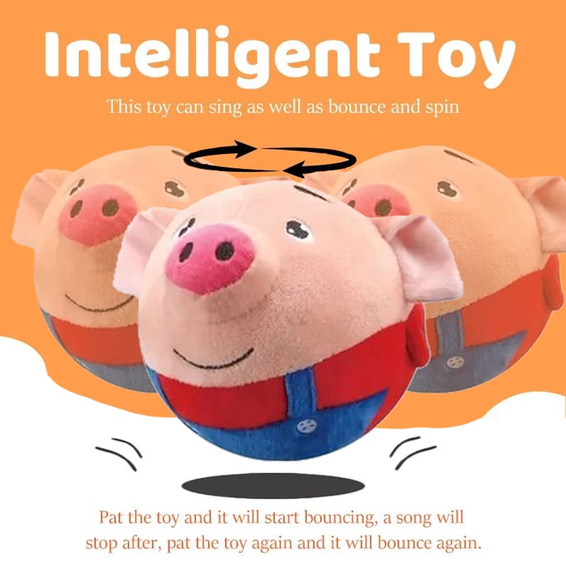 Patting the toy to start bouncing