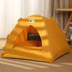Foldable pet tent with cat inside