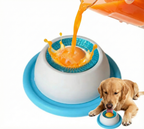 Rotating ball lick bowl for dogs and cats