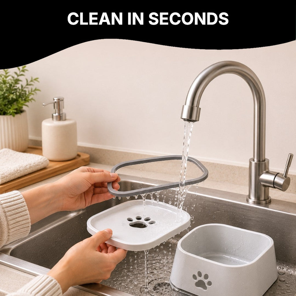 Rinsing the removable parts of the water bowl
