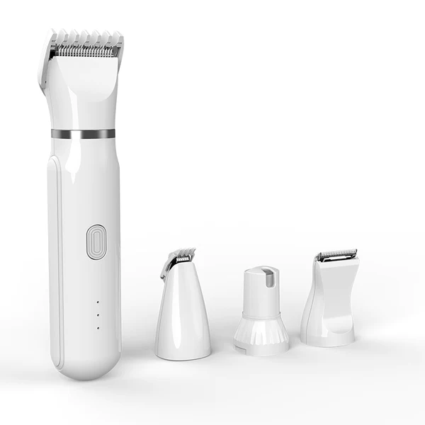 4-in-1 cordless pet grooming clipper with four heads