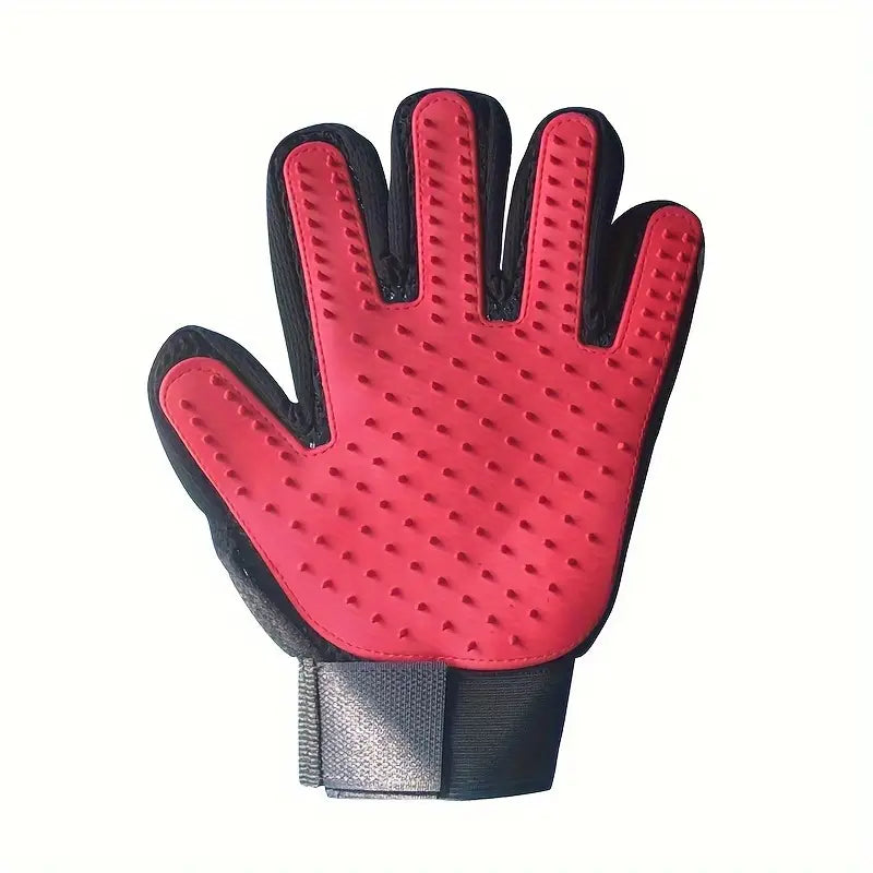 Pet grooming glove – red
