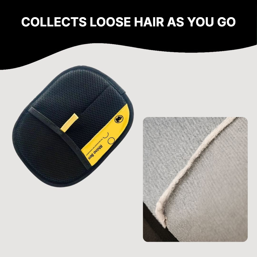 Hair collected from a fabric surface