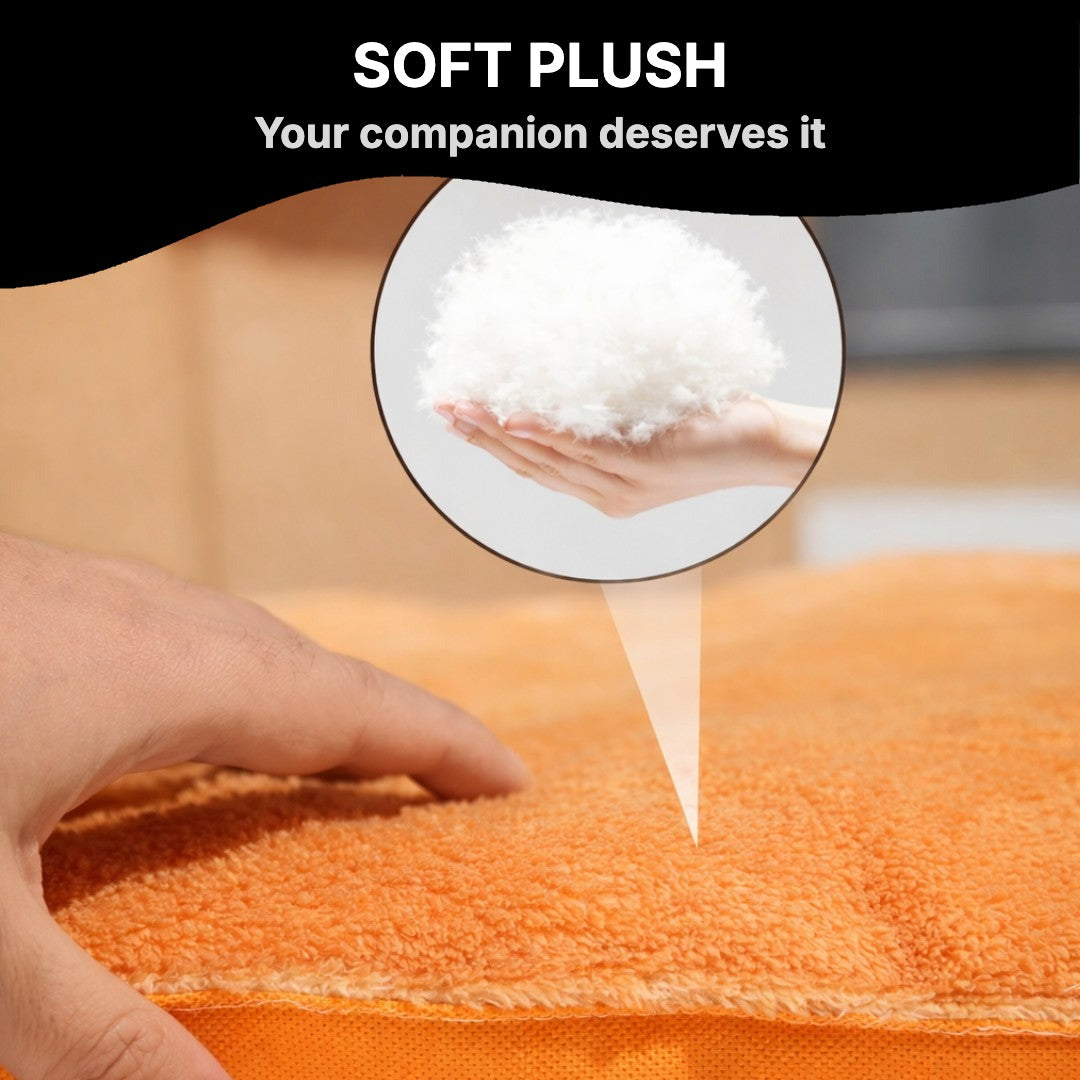 Close-up of the plush fabric and filling