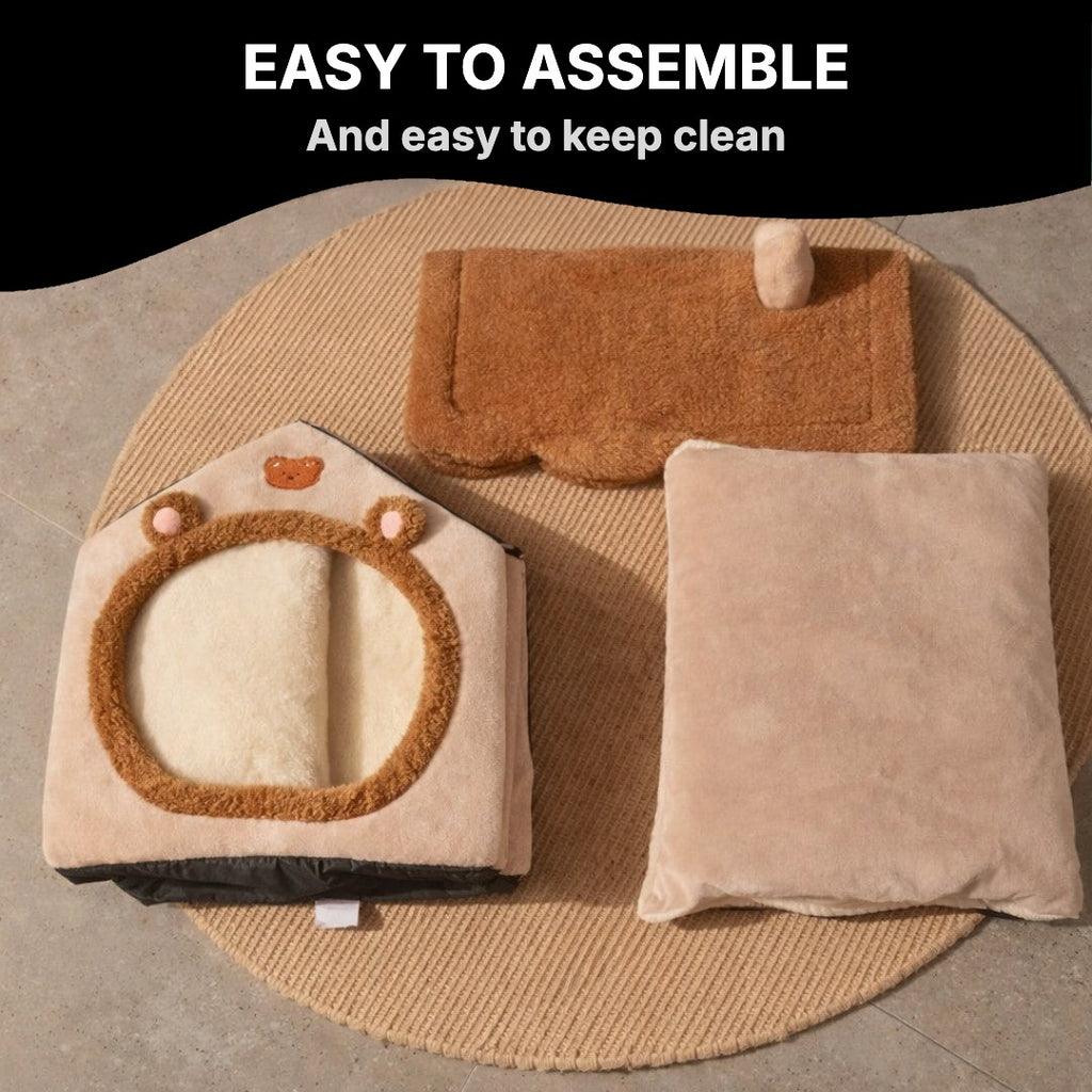 Cat house parts and removable cushion