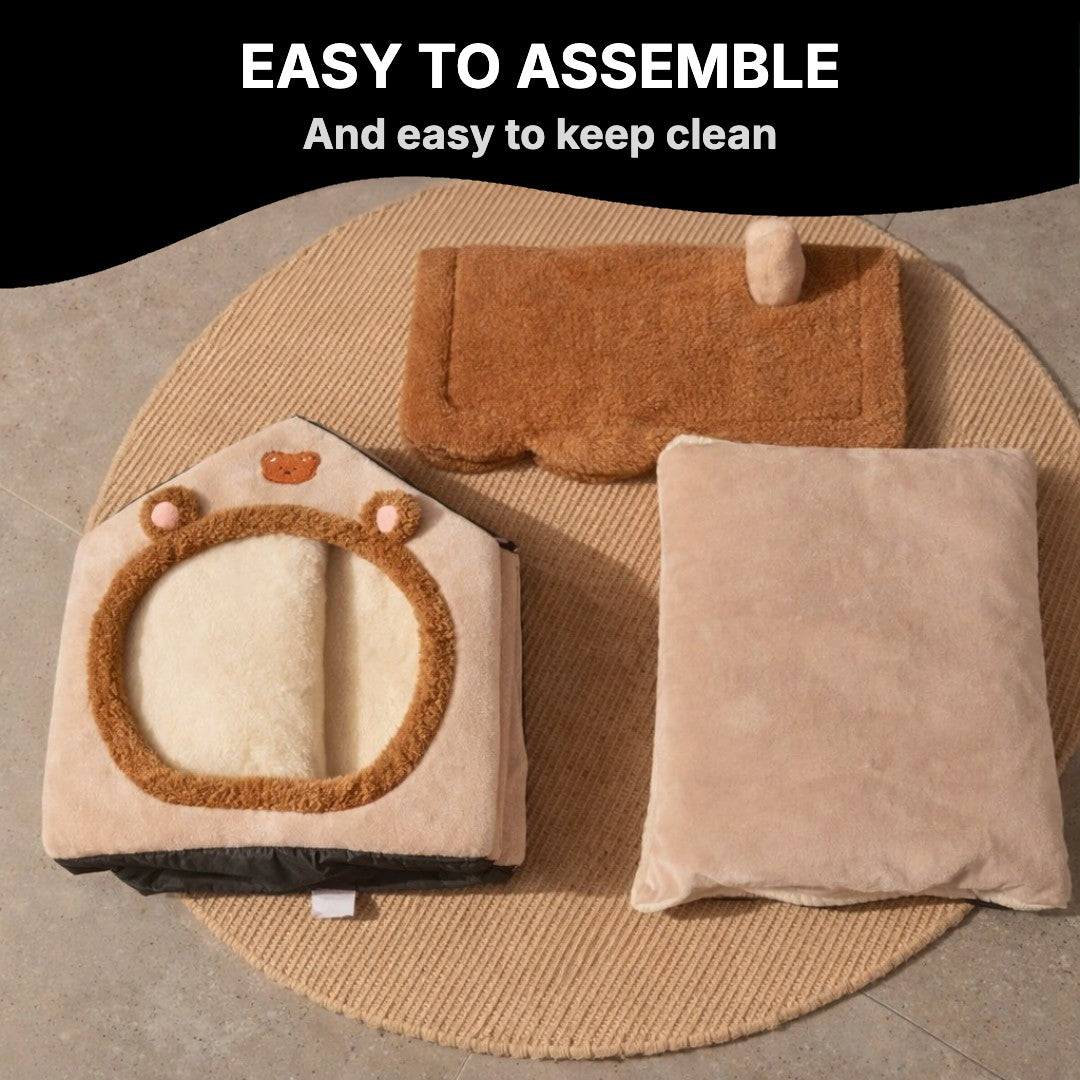 Cat house parts and removable cushion