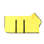 Yellow dog drying robe