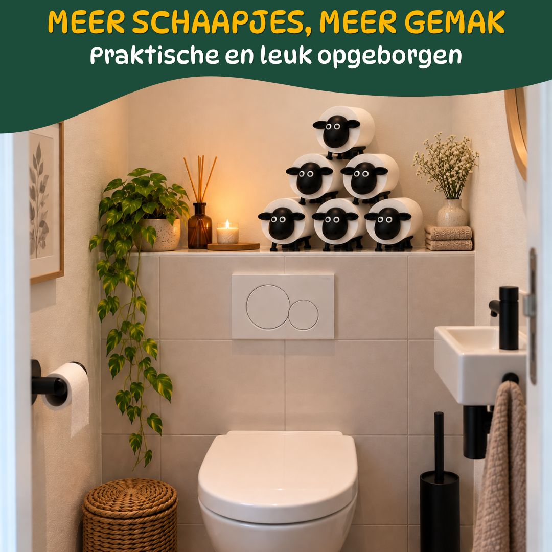Schaap Toiletrolhouder Staand | Houder voor je Reserverol