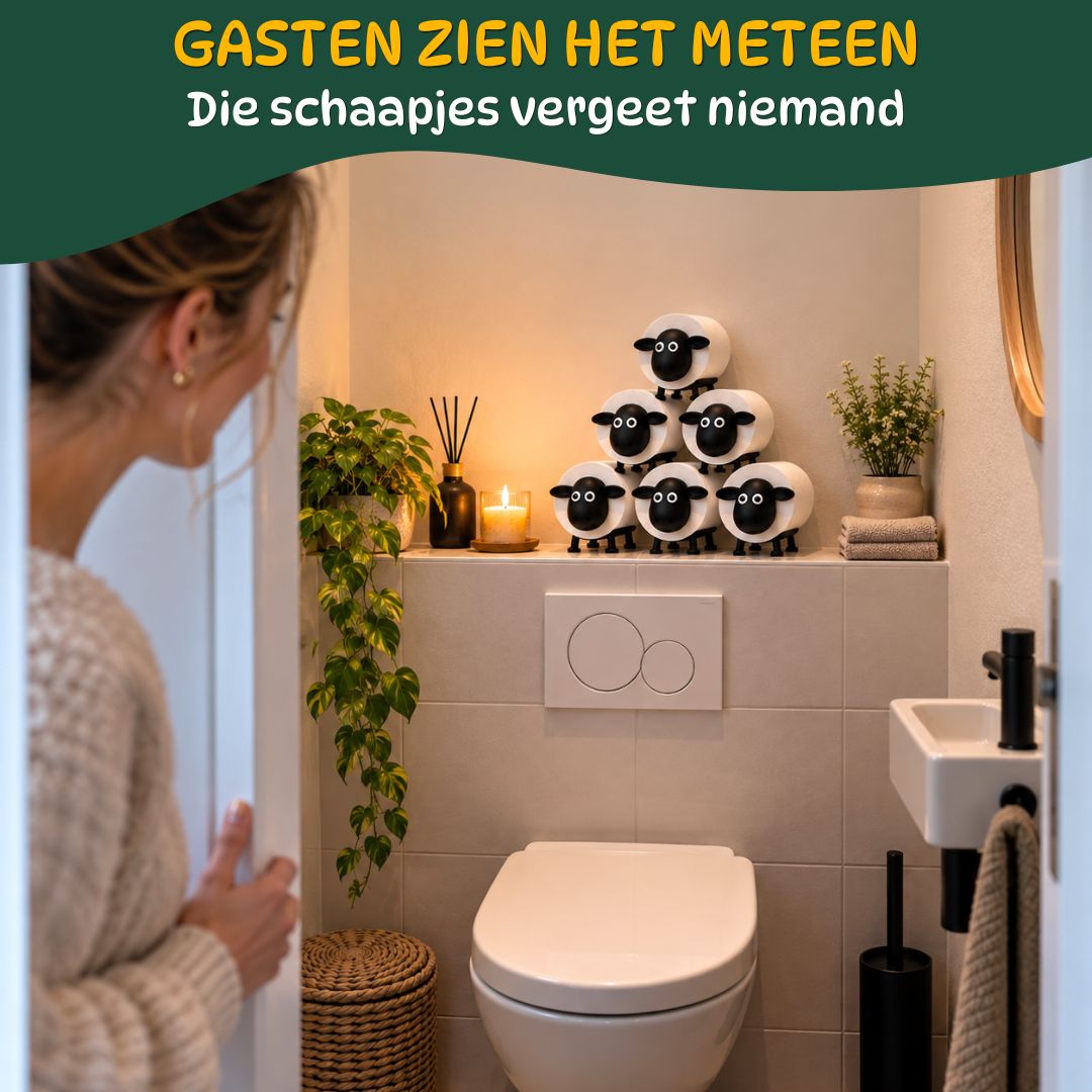 Schaap Toiletrolhouder Staand | Houder voor je Reserverol