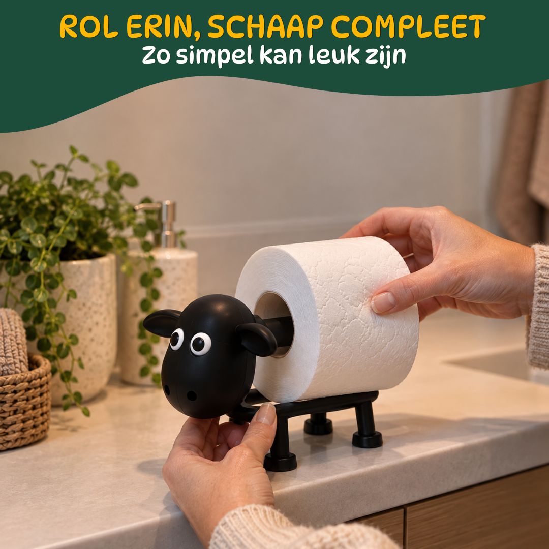 Schaap Toiletrolhouder Staand | Houder voor je Reserverol