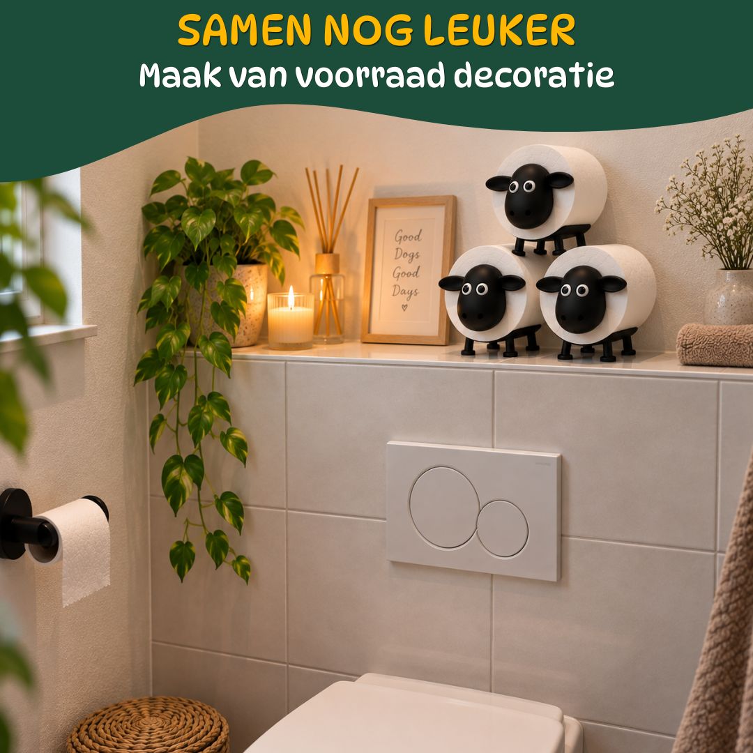 Schaap Toiletrolhouder Staand | Houder voor je Reserverol