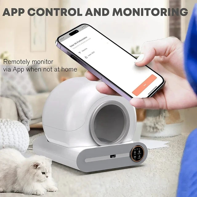 Controlling the litter box with the smartphone app