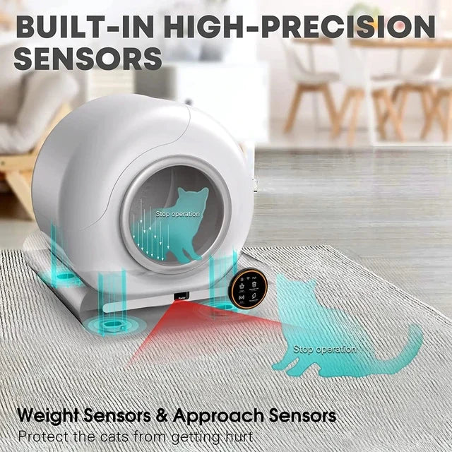 Litter box with built-in sensors
