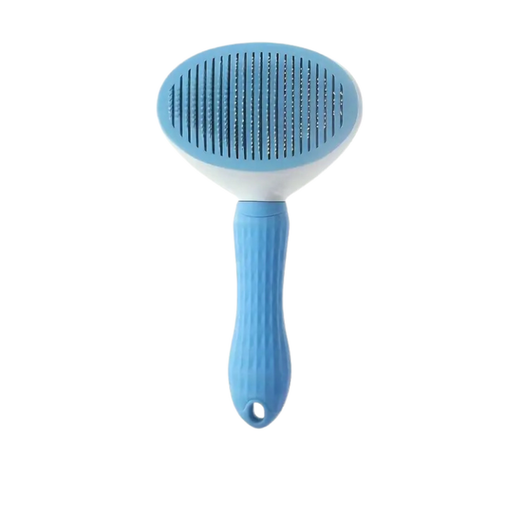 Self-cleaning slicker brush – blue