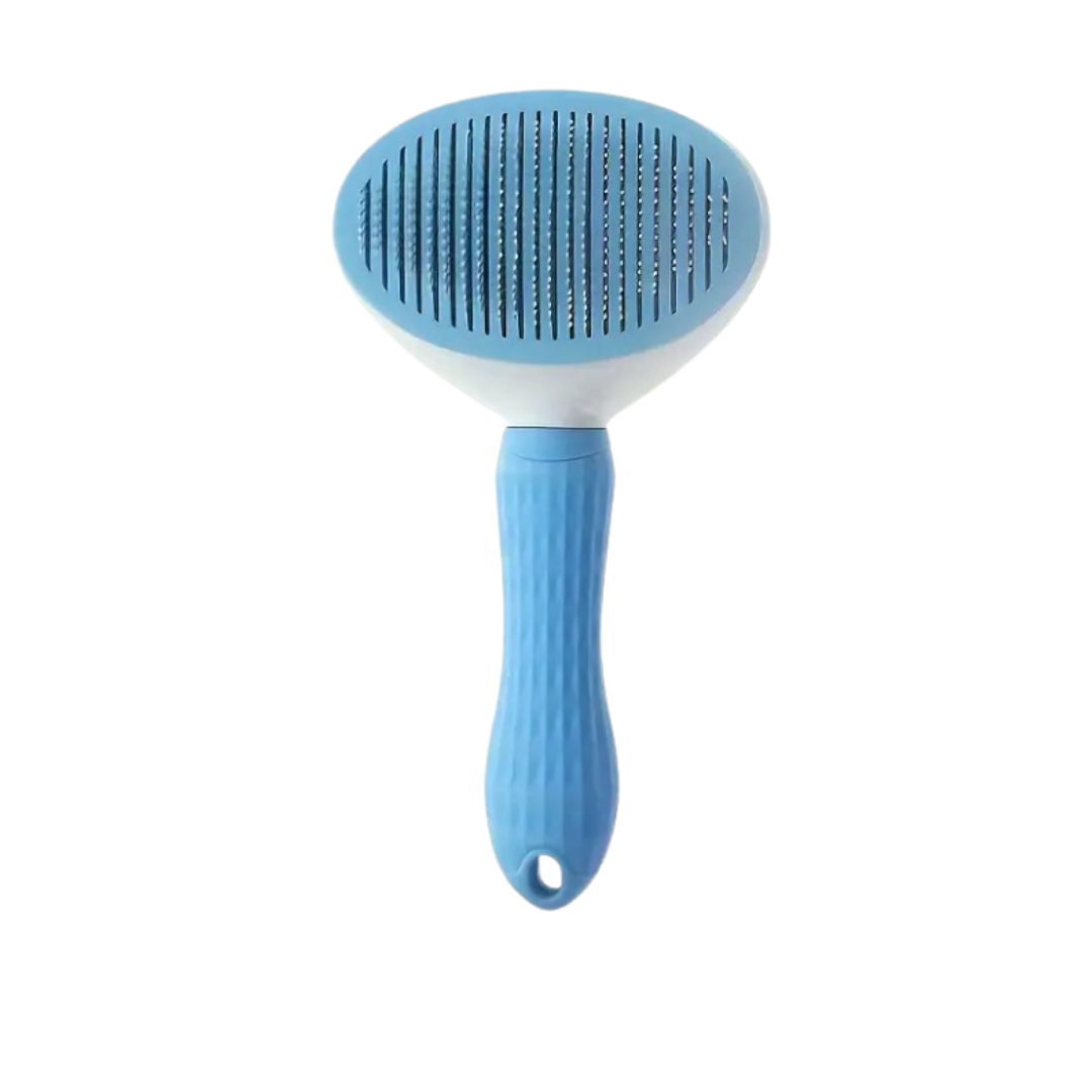 Self-cleaning slicker brush – blue