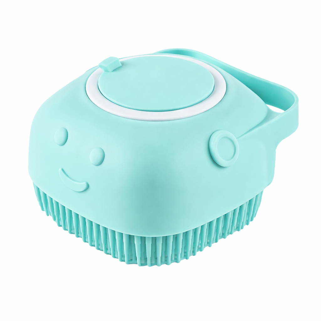Silicone pet bath brush – blue