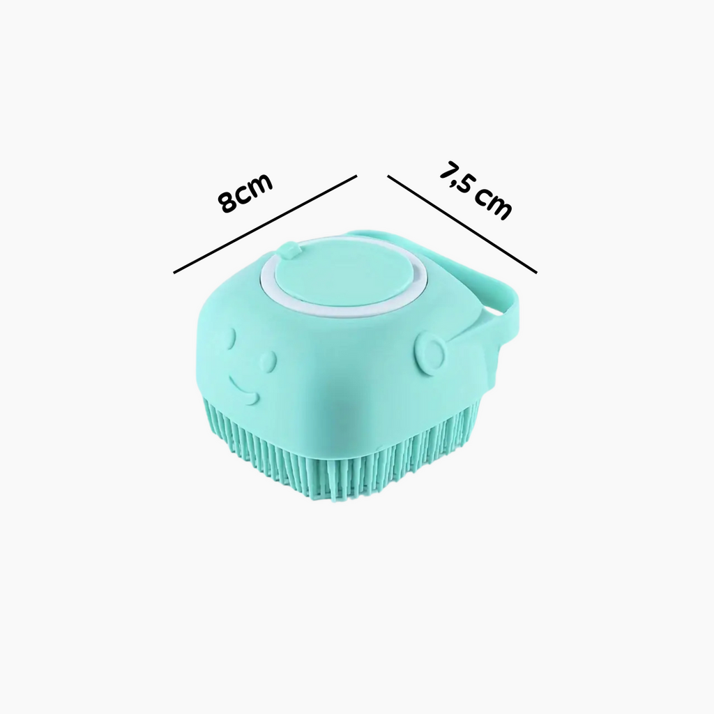 Bath brush dimensions: 8 × 7.5 cm