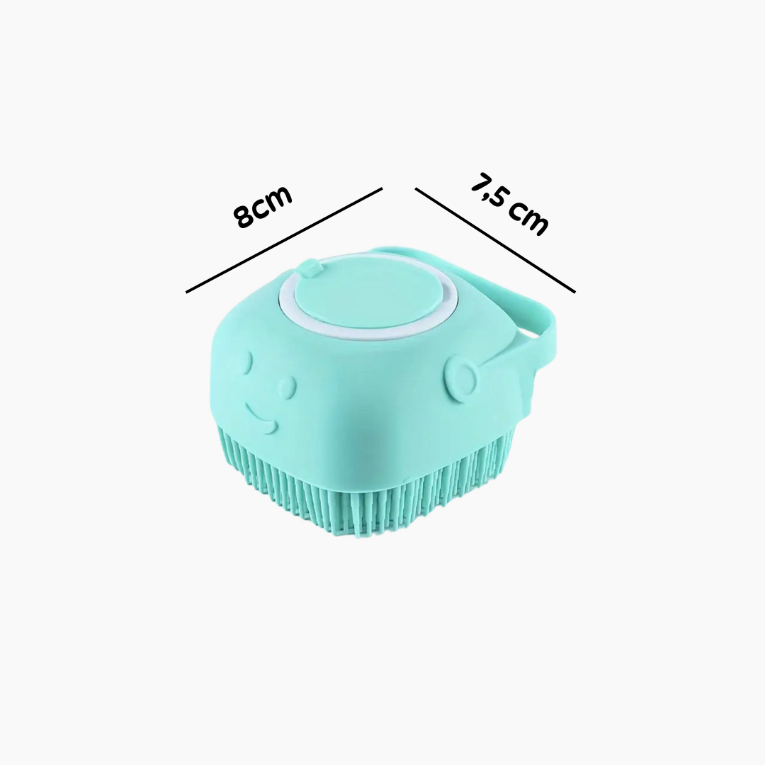 Bath brush dimensions: 8 × 7.5 cm