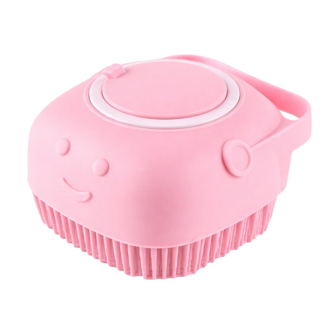 Silicone pet bath brush – pink