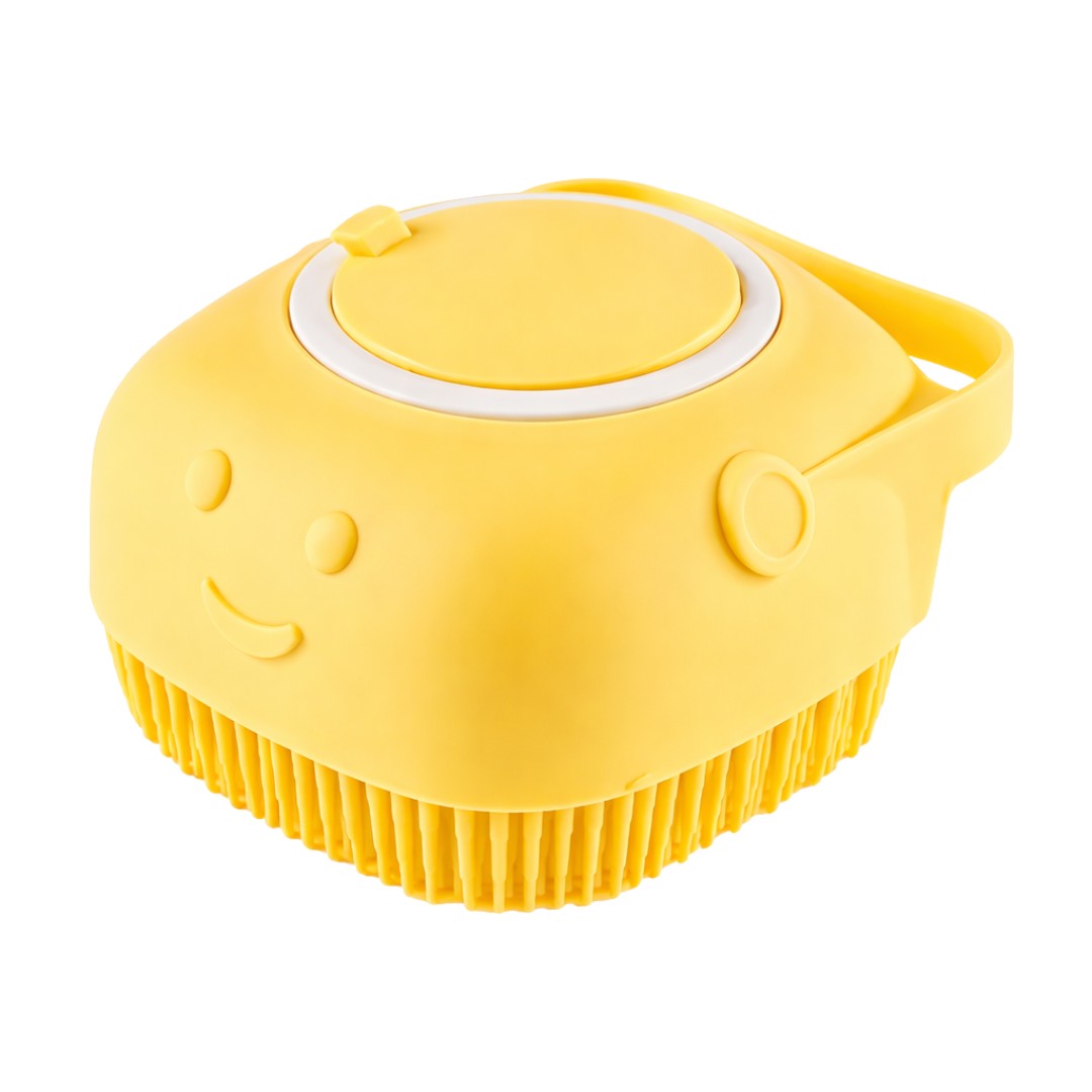 Silicone pet bath brush – yellow