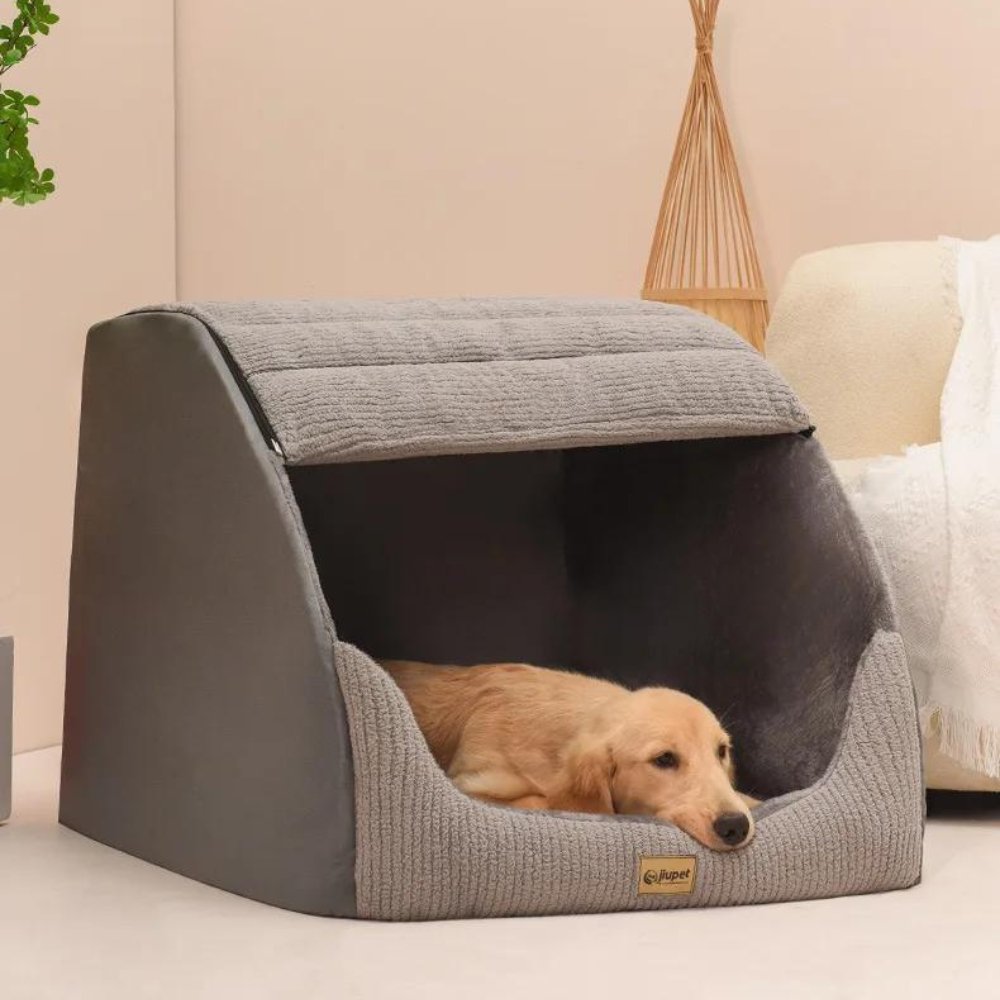 Pet cave bed side view