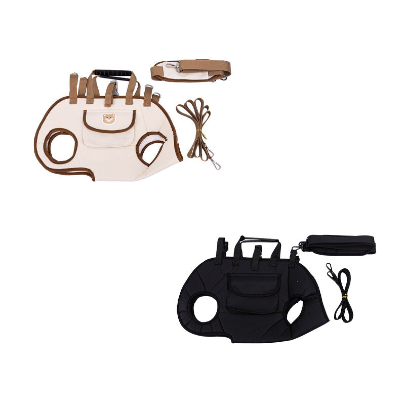 Khaki and black pet sling carriers