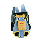Blue and yellow pet carrier