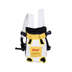 Yellow and white pet carrier